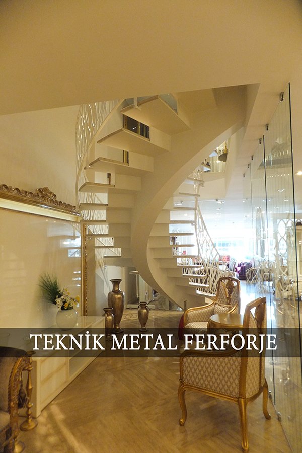 Lazer Kesim Konstrüksiyonlu Merdiven Korkuluğu