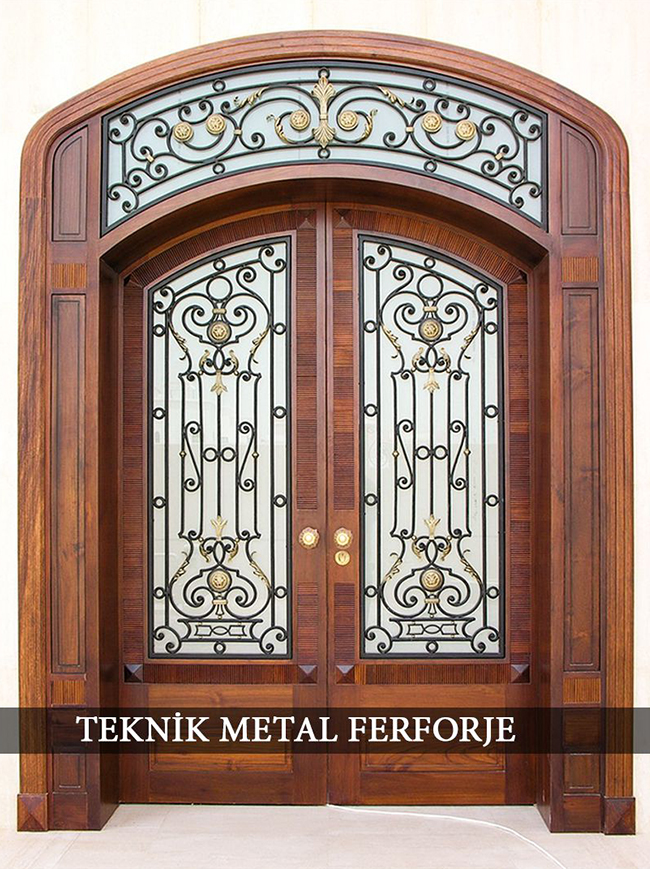 Ferforje El İşçiliği Ahşap Kapı